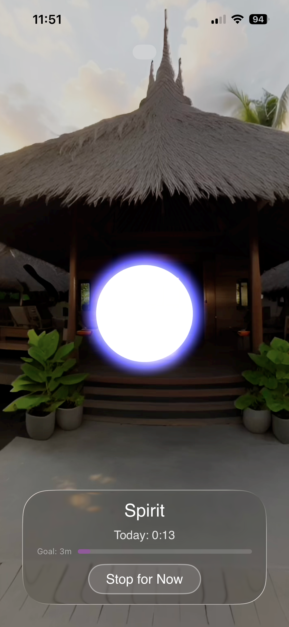 CoDo Breathwork orb on iPhone